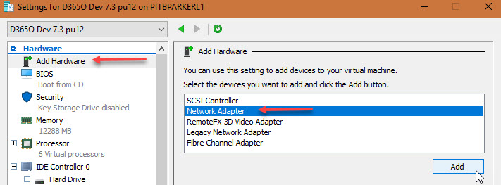 add network adapter